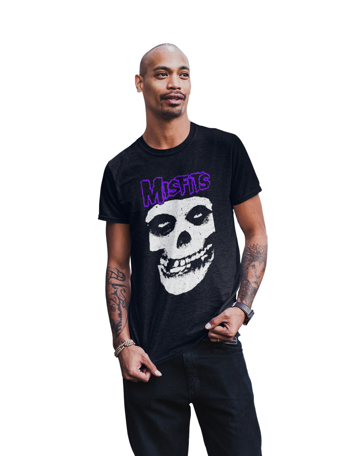 Misfits - Purple Skull T-Shirt - Black