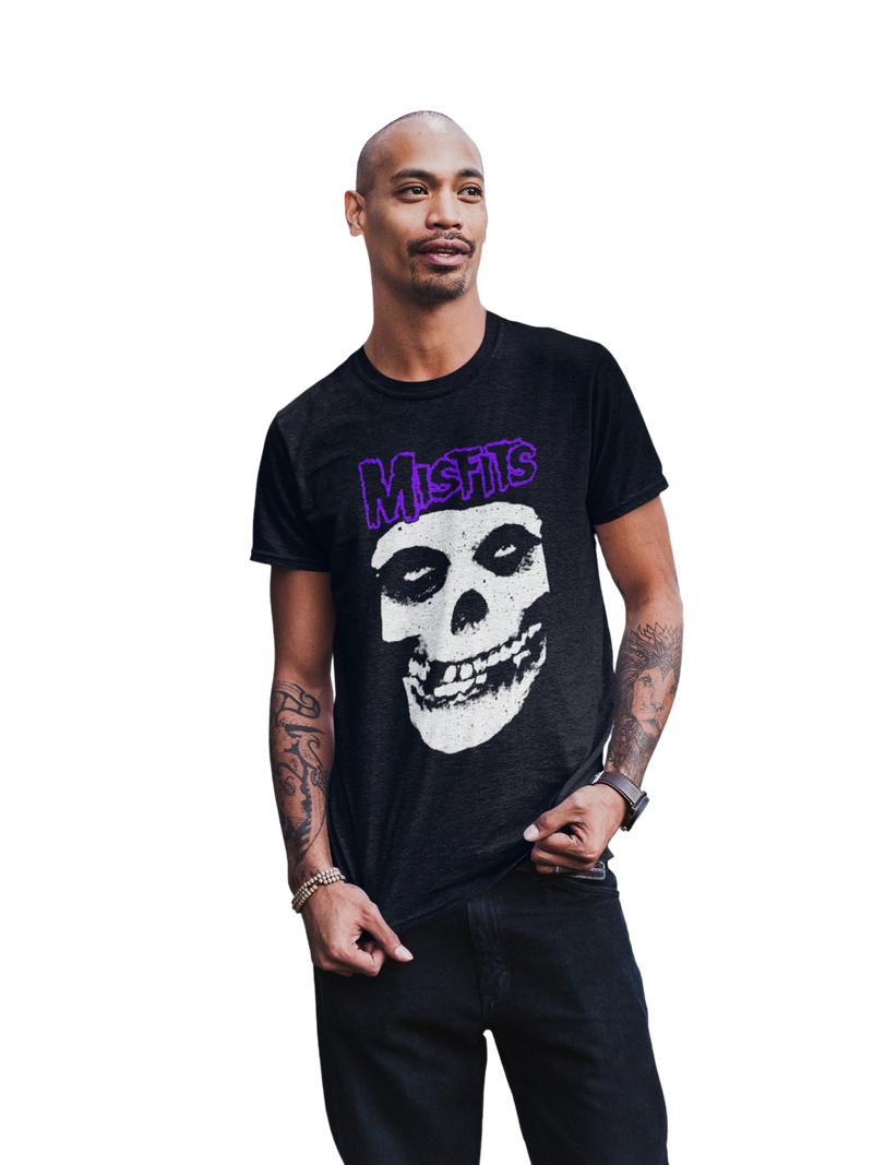 Misfits - Purple Skull T-Shirt - Black