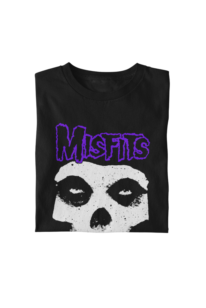 Misfits - Purple Skull T-Shirt - Black