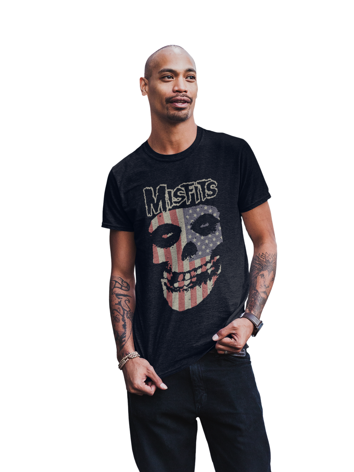 Misfits - USA Skull T-Shirt - Black