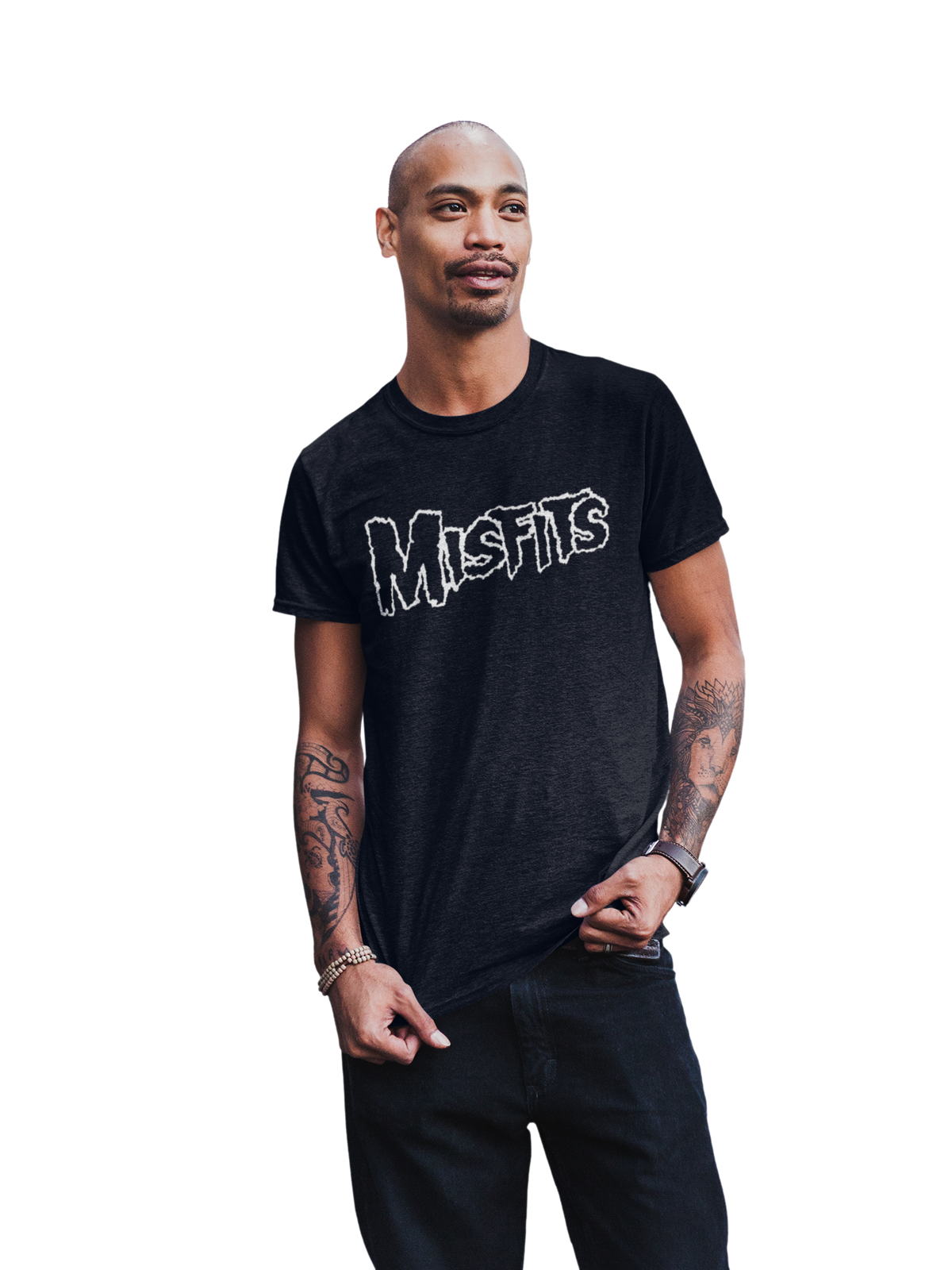 Misfits - White Drip Logo T-Shirt - Black