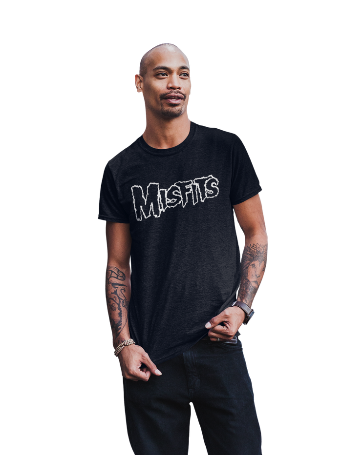 Misfits - White Drip Logo T-Shirt - Black