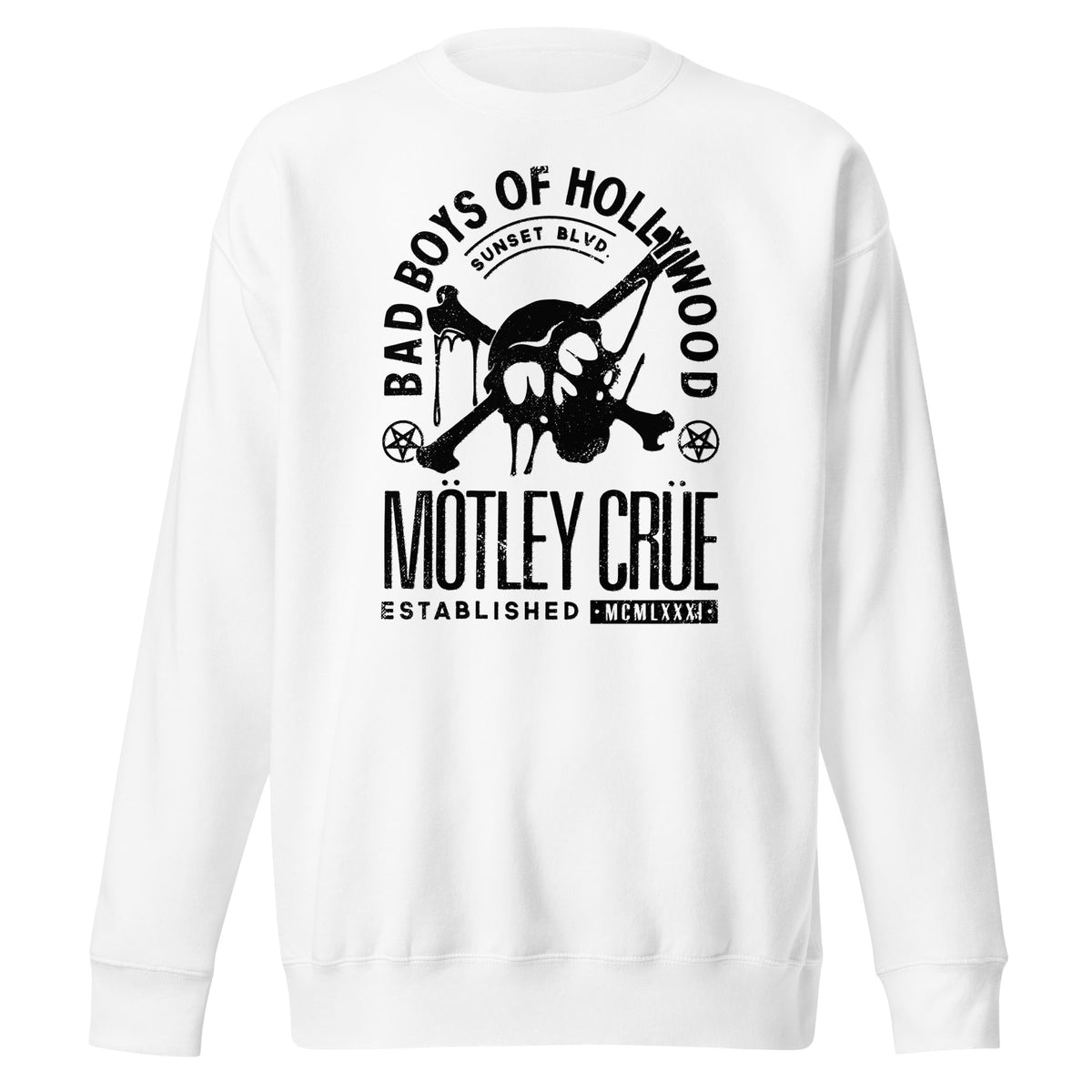 Motley Crue - Bad Boys of Hollywood Sweatshirt - White