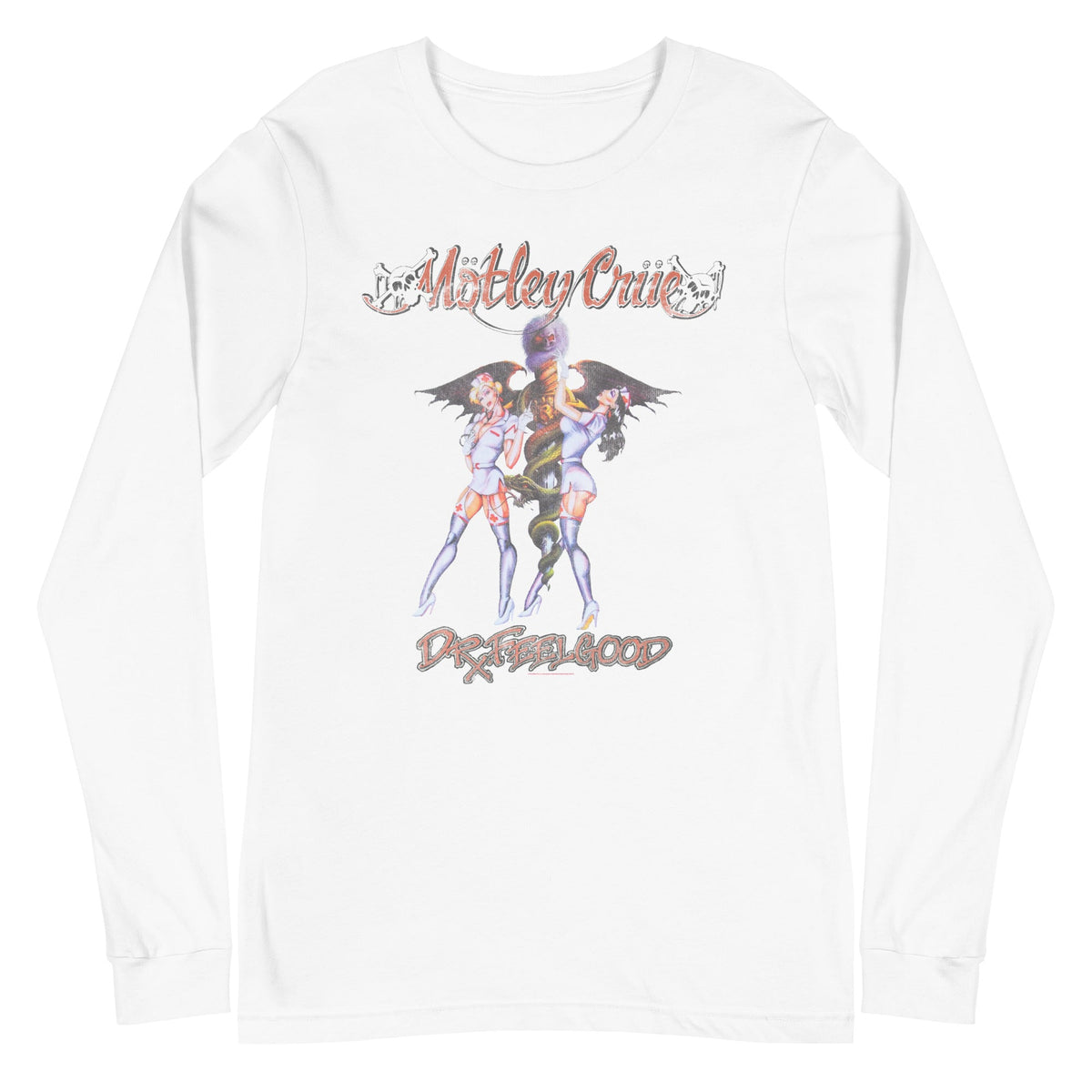 Motley Crue - Dr. Feelgood Long Sleeve T-Shirt - White