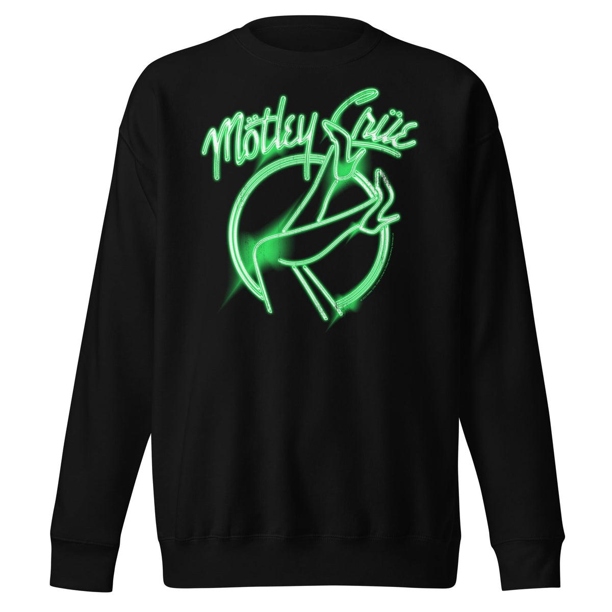 Motley Crue - Neon Green Girls Sweatshirt - Black