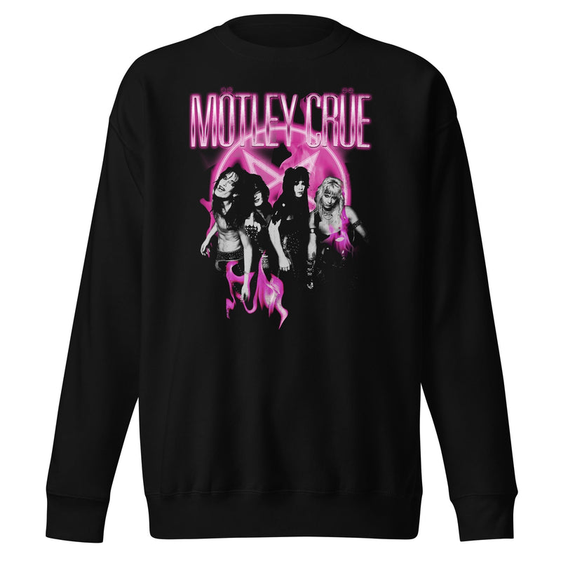 Motley Crue - Neon Pink Sweatshirt - Black