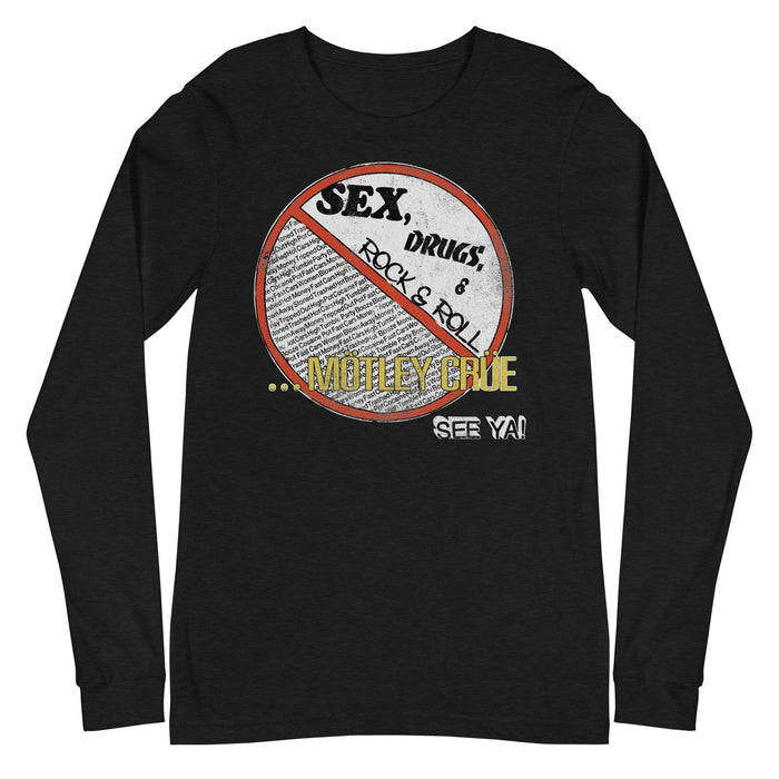 Motley Crue - No Fun Tour '84 Long Sleeve T-Shirt - Black