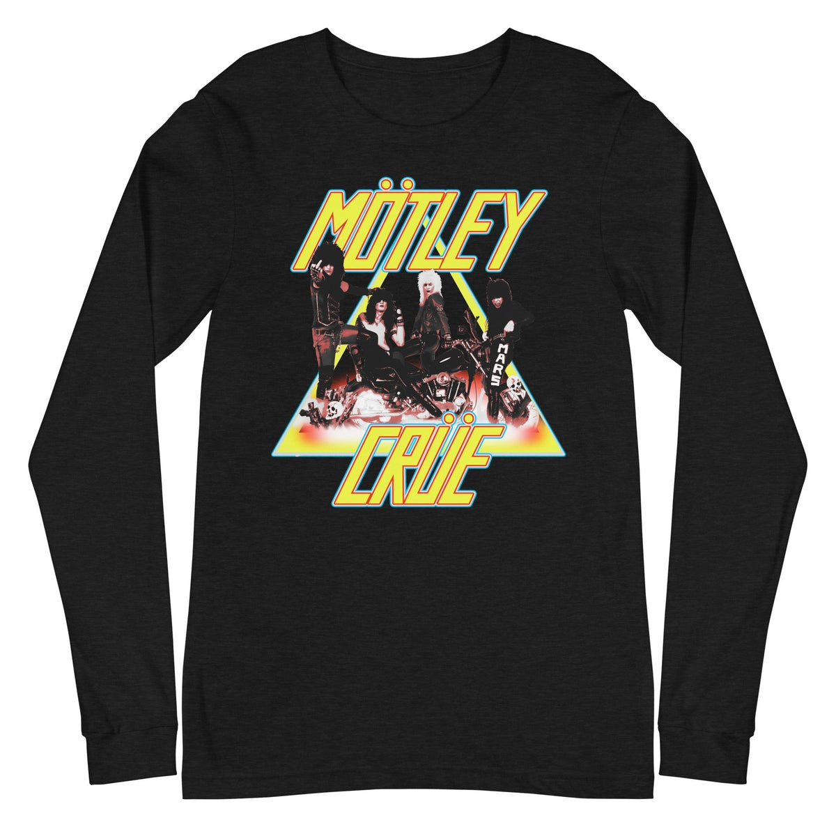 Motley Crue - Triangle Logo Long Sleeve T-Shirt - Black