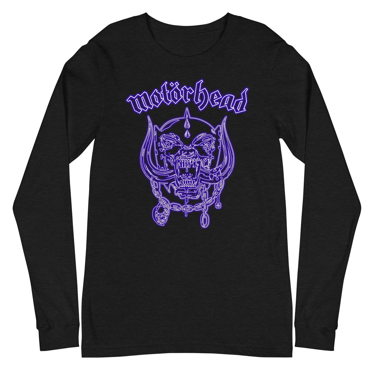 Motorhead - Neon Blue Warpig Long Sleeve T-Shirt - Black