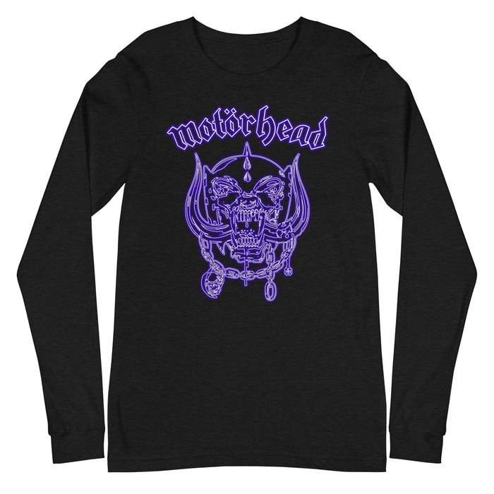 Motorhead - Neon Blue Warpig Long Sleeve T-Shirt - Black