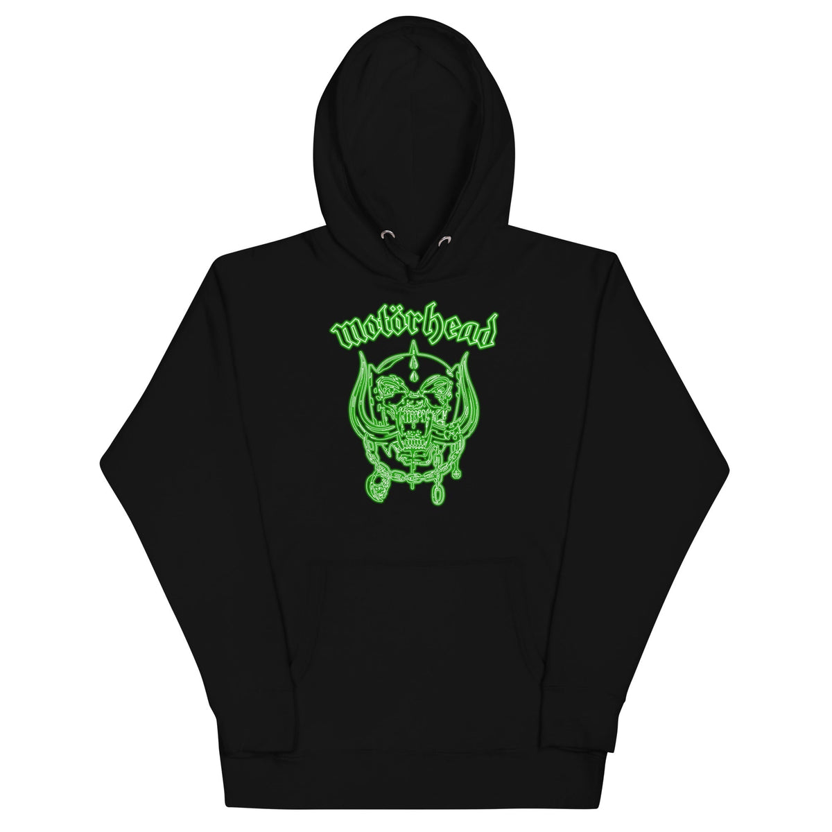 Motorhead - Neon Green Warpig Hoodie - Black