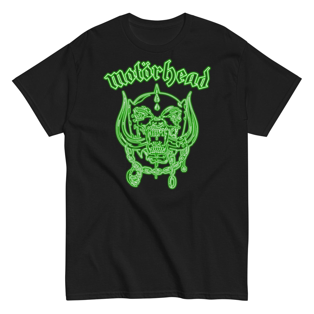 Motorhead - Neon Green Warpig T-Shirt - Black