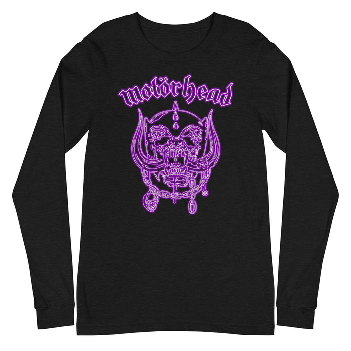 Motorhead - Neon Purple Warpig Long Sleeve T-Shirt - Black