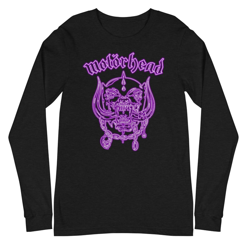 Motorhead - Neon Purple Warpig Long Sleeve T-Shirt - Black