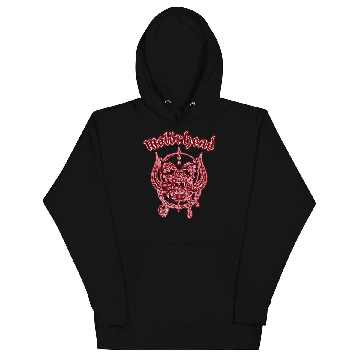 Motorhead - Neon Red Warpig Hoodie - Black