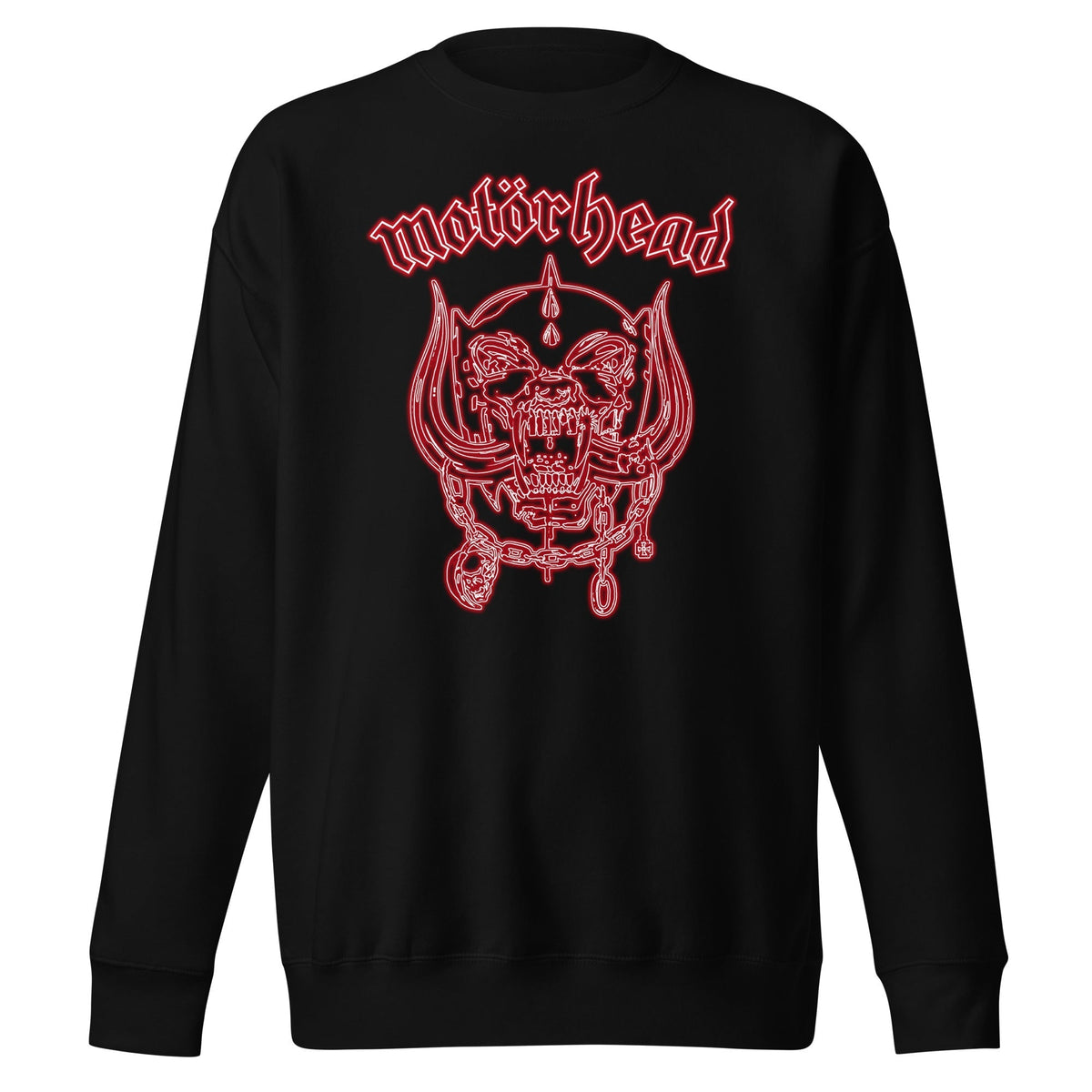 Motorhead - Neon Red Warpig Sweatshirt - Black