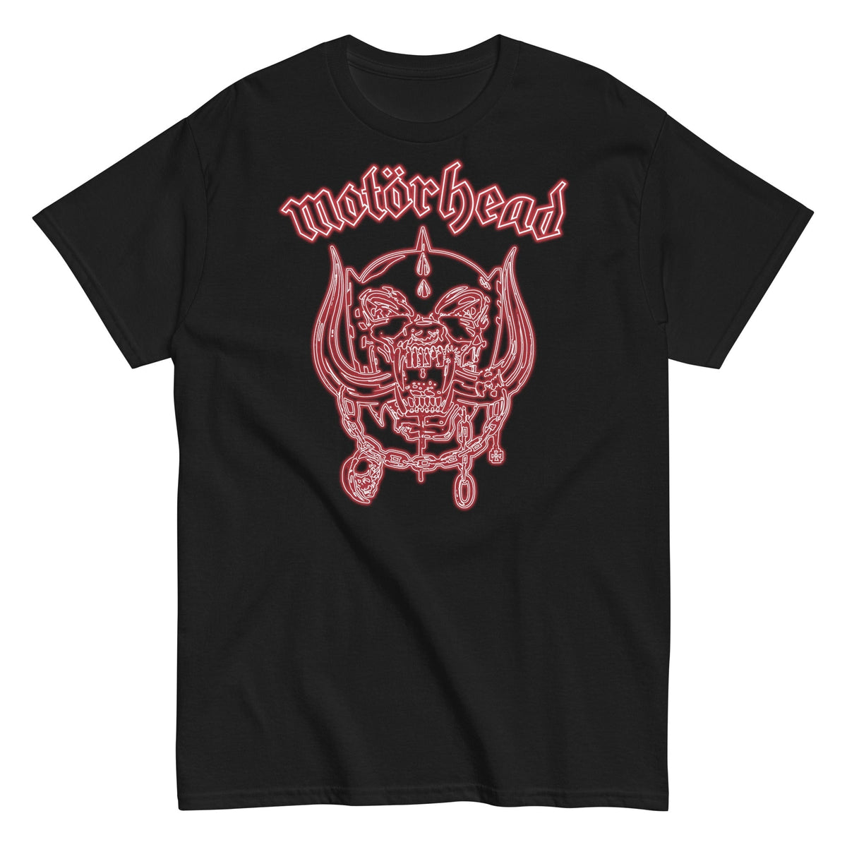 Motorhead - Neon Red Warpig T-Shirt - Black