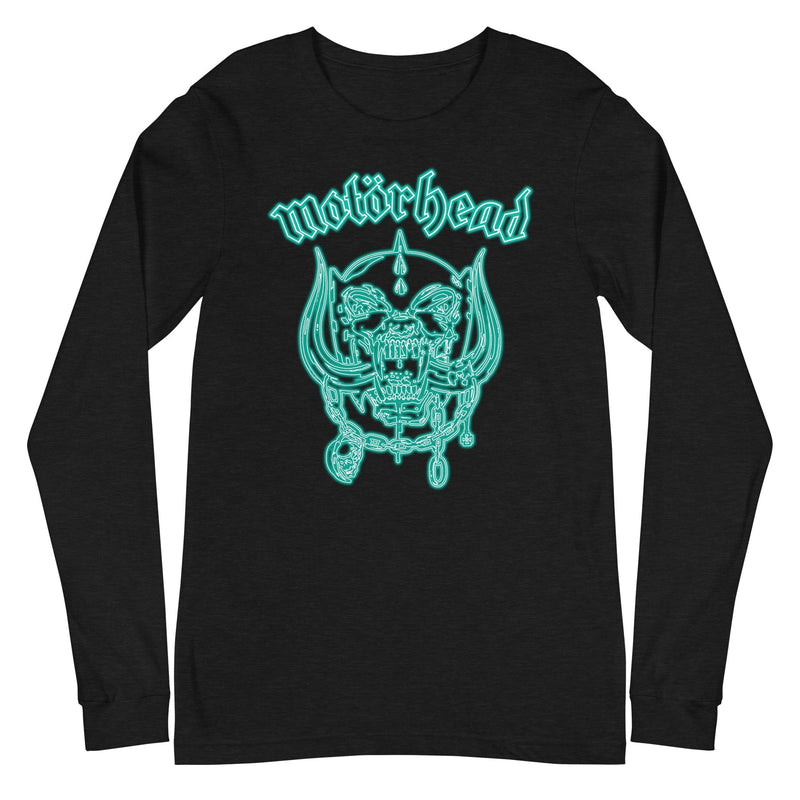 Motorhead - Neon Teal Warpig Long Sleeve T-Shirt - Black