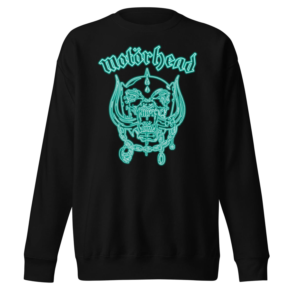 Motorhead - Neon Teal Warpig Sweatshirt - Black