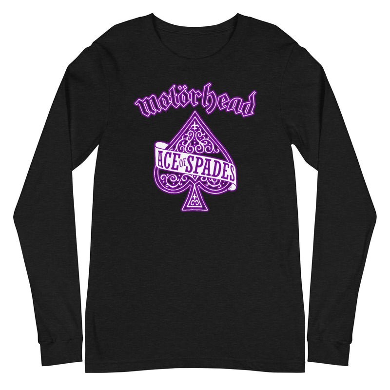 Motorhead - Purple Ace Long Sleeve T-Shirt - Black