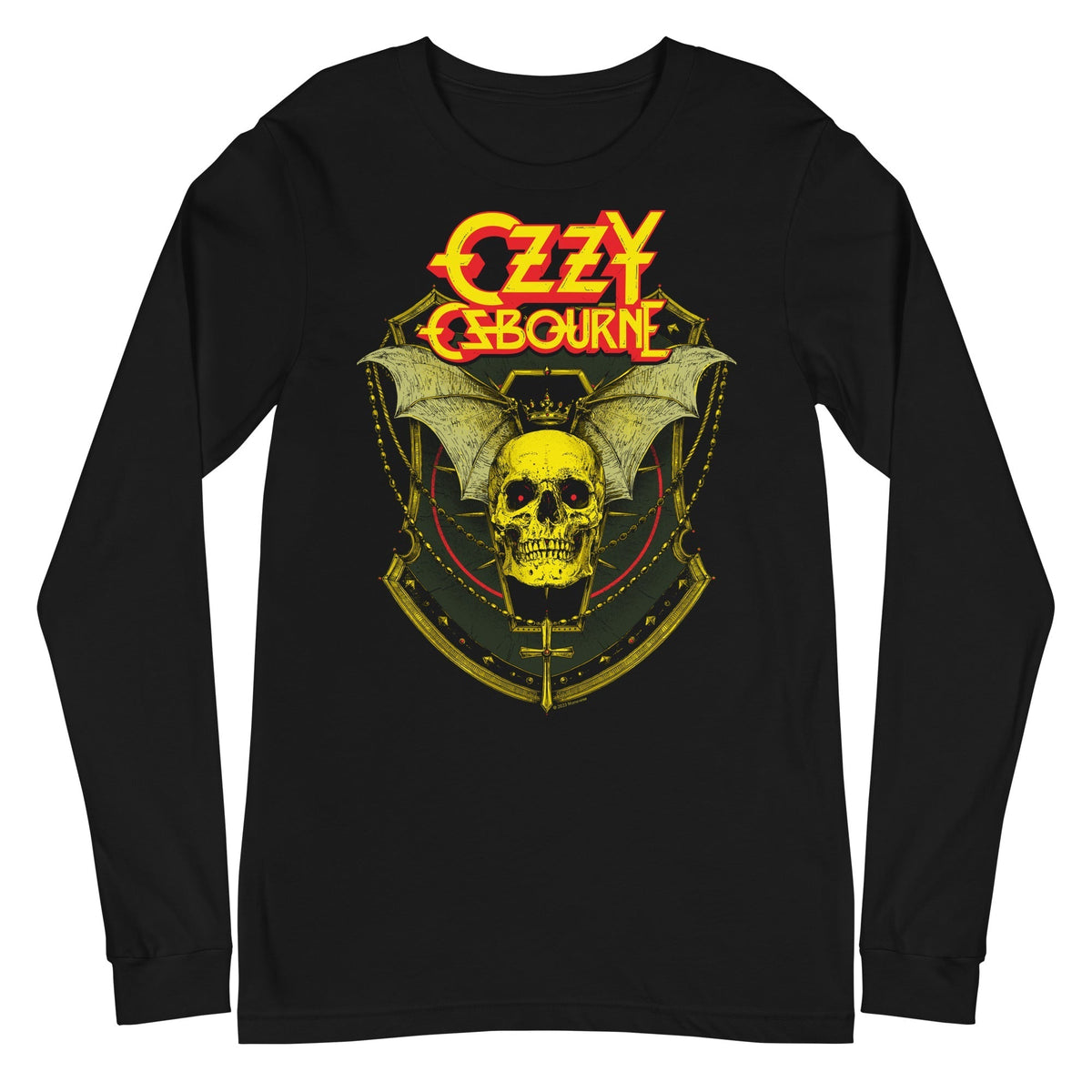 Ozzy Osbourne - Bat Skull Long Sleeve T-Shirt - Black