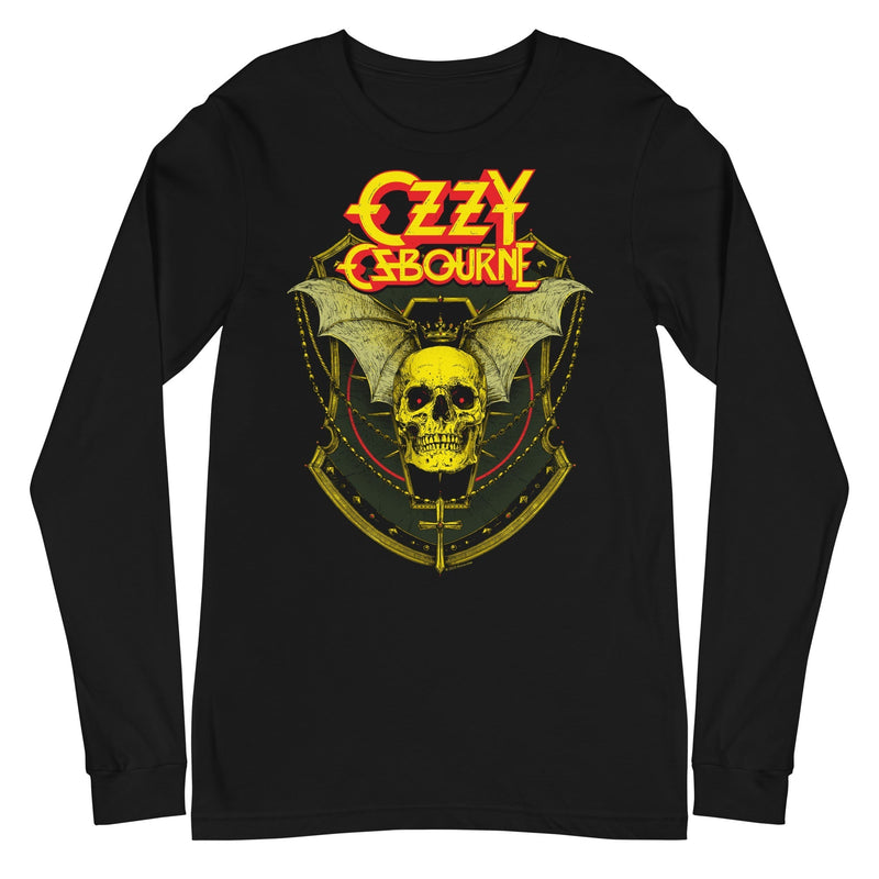 Ozzy Osbourne - Bat Skull Long Sleeve T-Shirt - Black