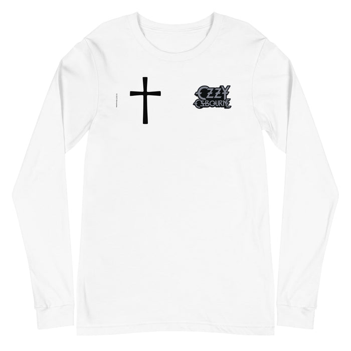 Ozzy Osbourne - Cross Logo Long Sleeve T-Shirt - White