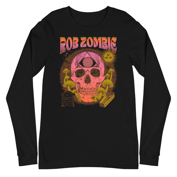 Rob Zombie - Hippie Skull Long Sleeve T-Shirt - Black