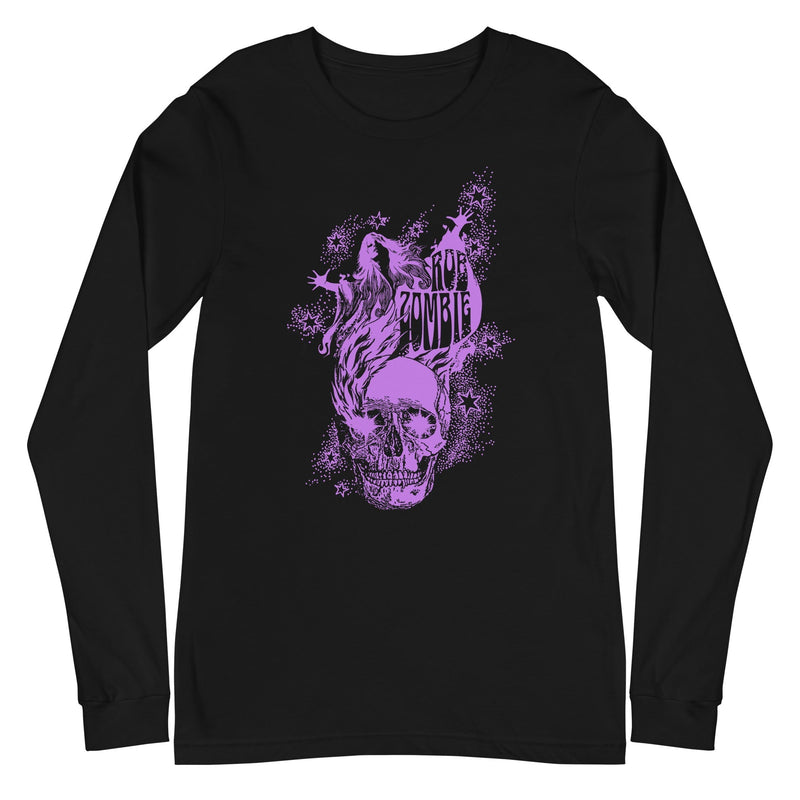 Rob Zombie - Purple Skull Long Sleeve T-Shirt - Black