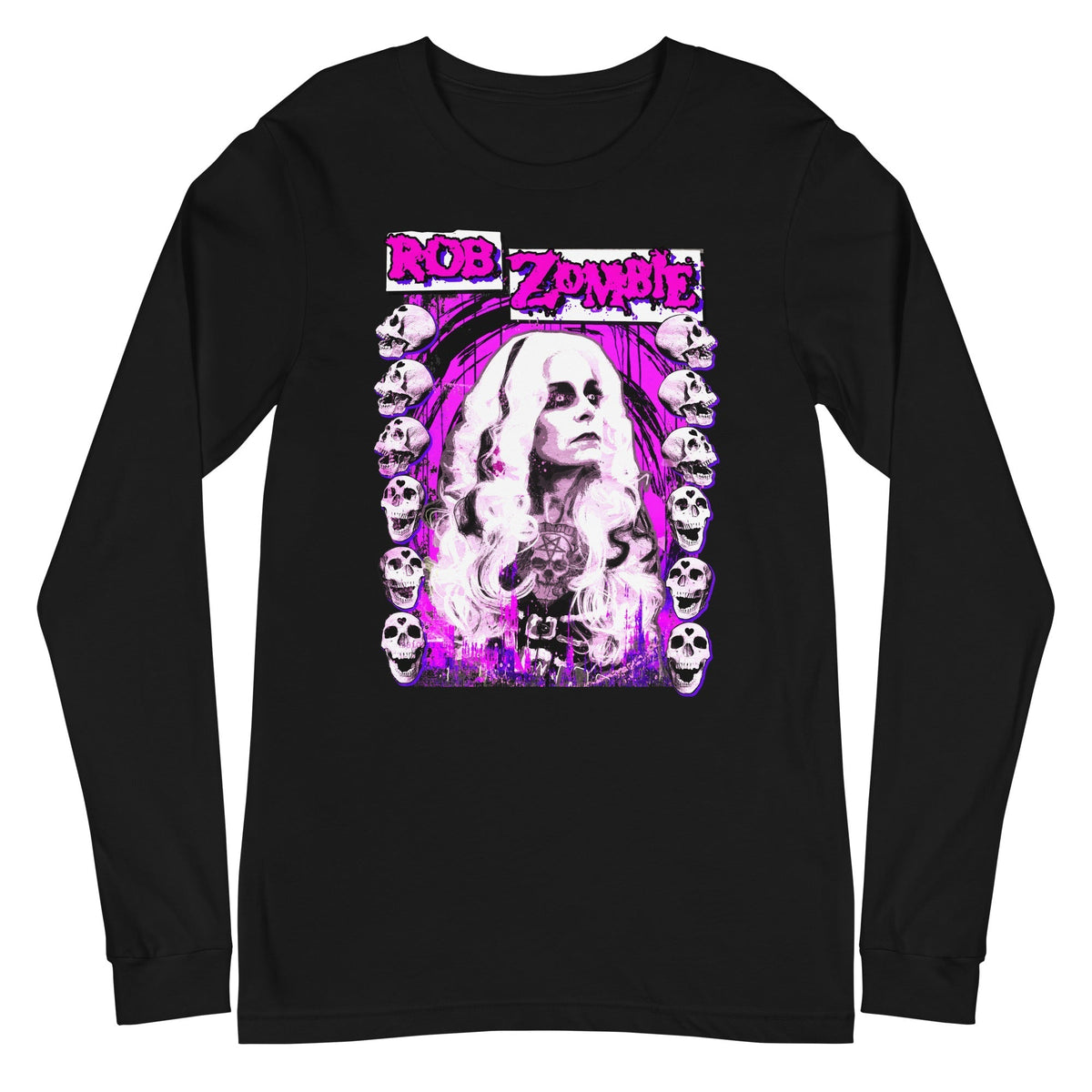 Rob Zombie - Rob Skulls Long Sleeve T-Shirt - Black