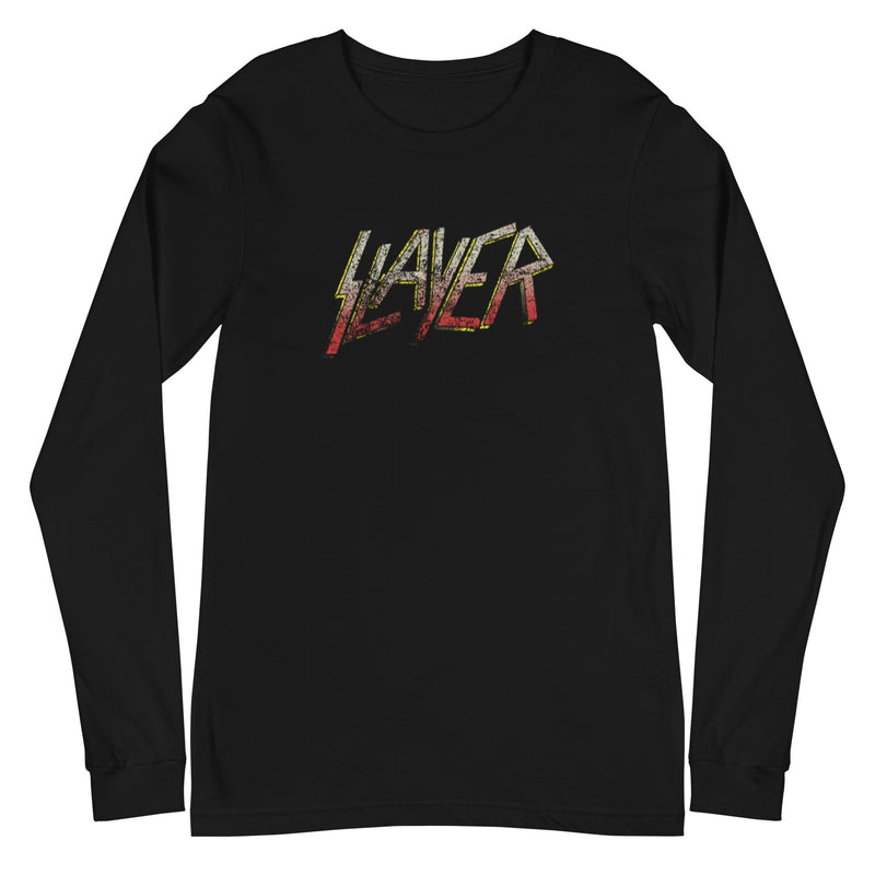 Slayer - Gradient Logo Long Sleeve T-Shirt - Black