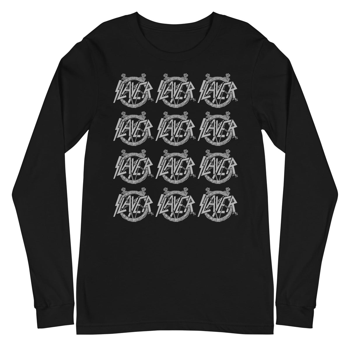 Slayer - Repeat Logo Long Sleeve T-Shirt - Black