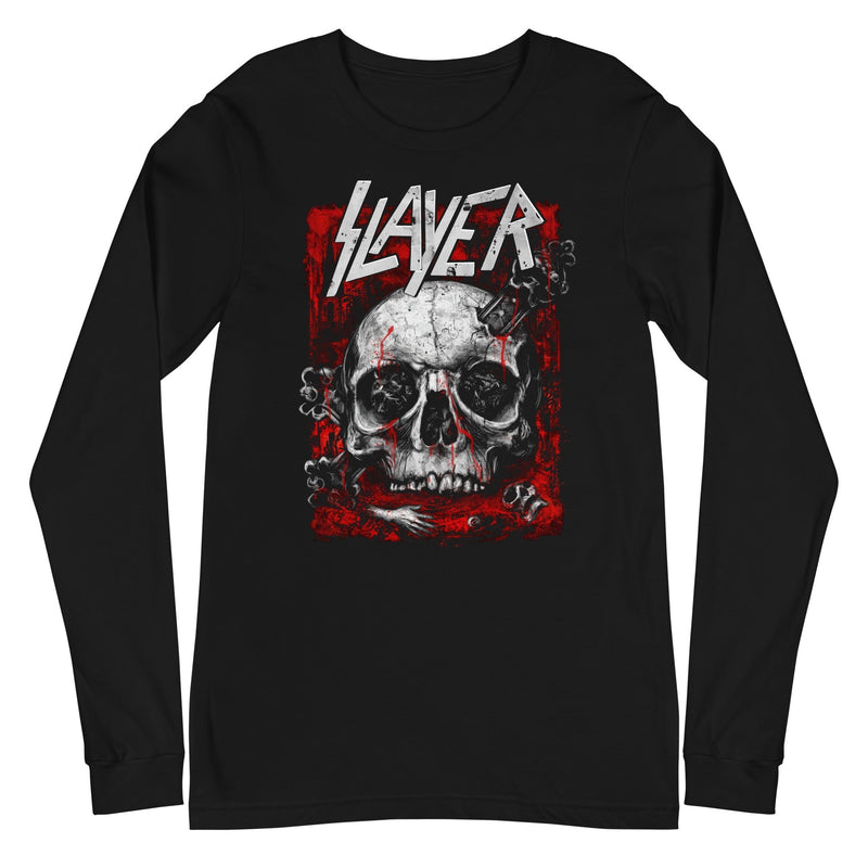 Slayer - Skull Logo Long Sleeve T-Shirt - Black