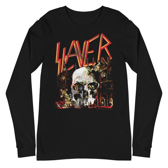 Slayer - South Skull Long Sleeve T-Shirt - Black