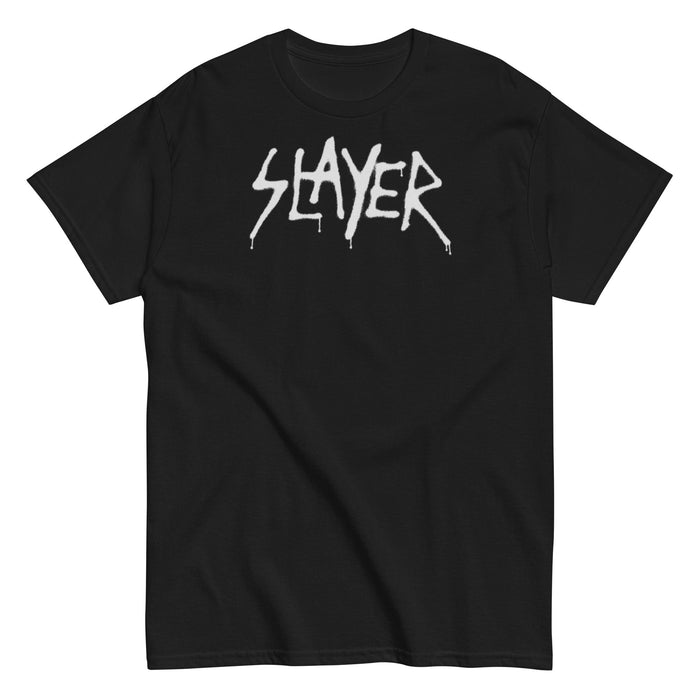 Slayer - White Drip Logo T-Shirt - Black