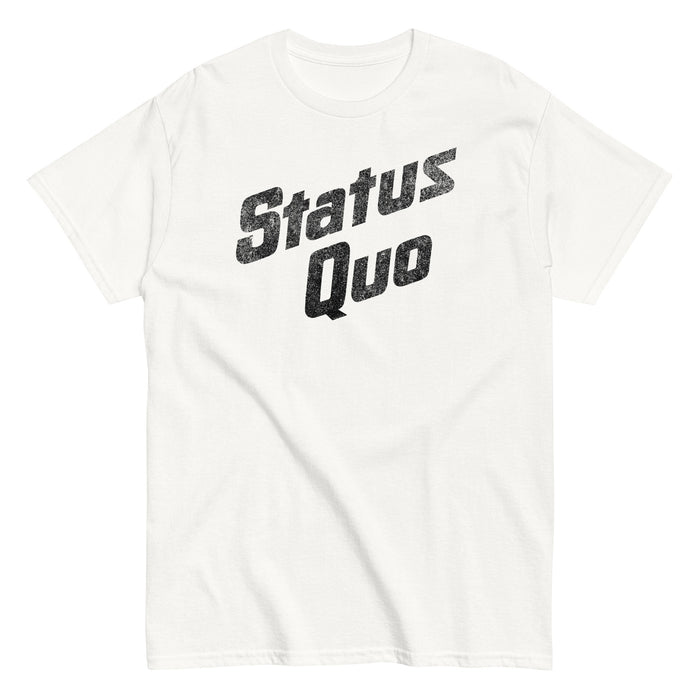 Status Quo - Black Logo T-Shirt - White