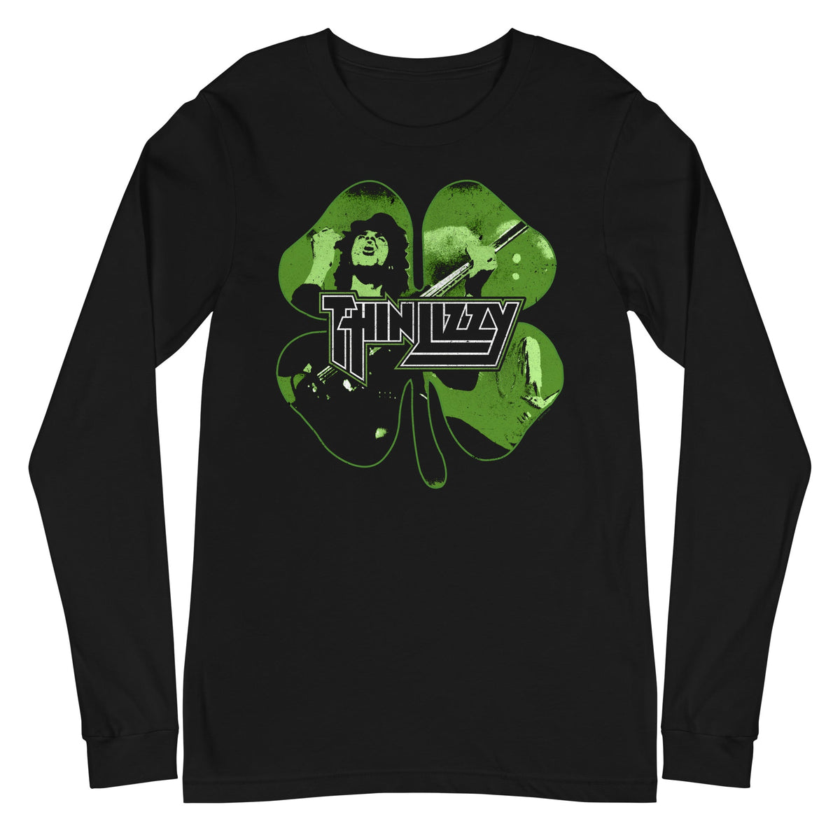 Thin Lizzy - 4 Leaf Icons Long Sleeve T-Shirt - Black