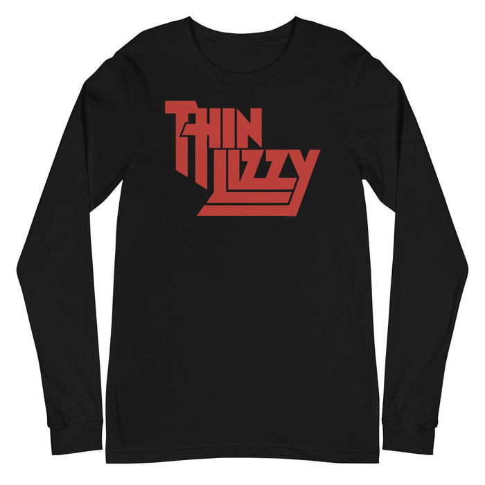 Thin Lizzy - Classic Red Logo Long Sleeve T-Shirt - Black