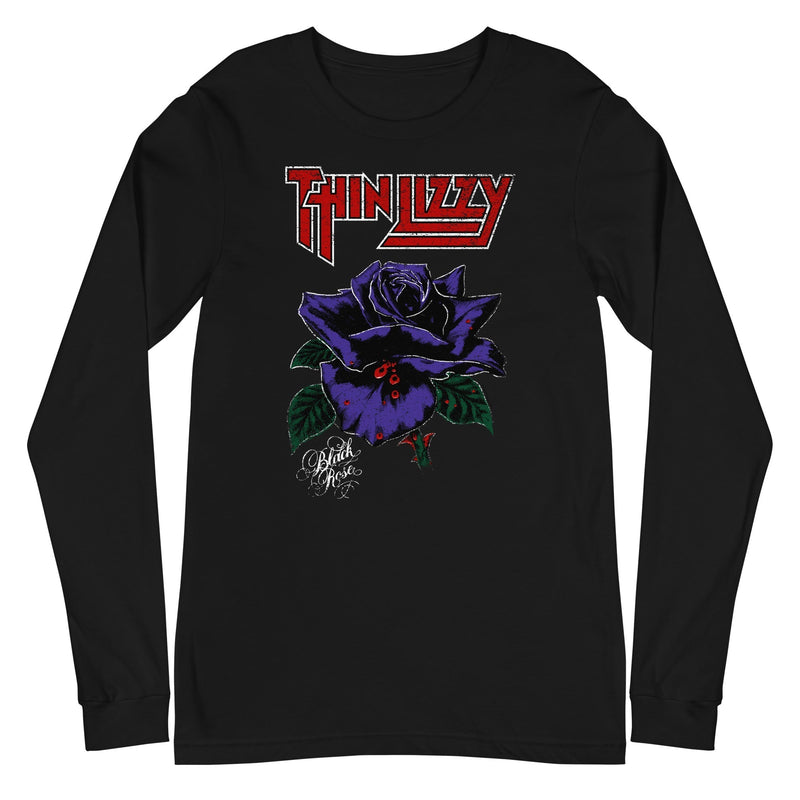 Thin Lizzy - Purple Rose Long Sleeve T-Shirt - Black