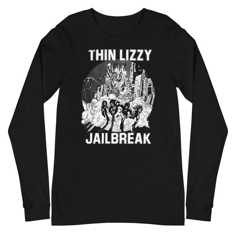 Thin Lizzy - White Jailbreak Long Sleeve T-Shirt - Black