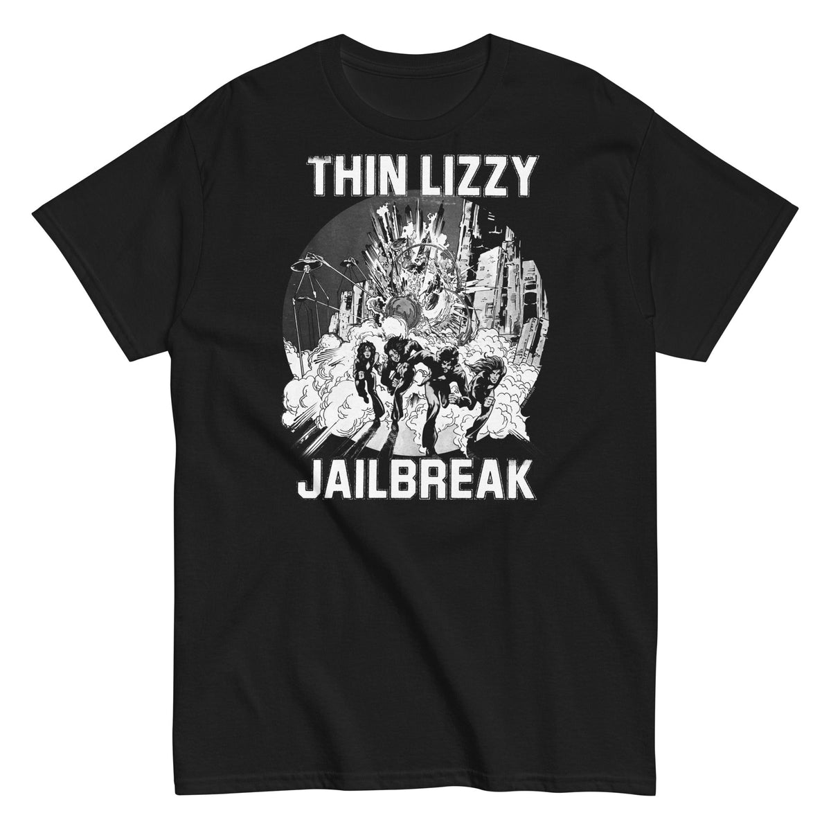 Thin Lizzy - White Jailbreak T-Shirt - Black