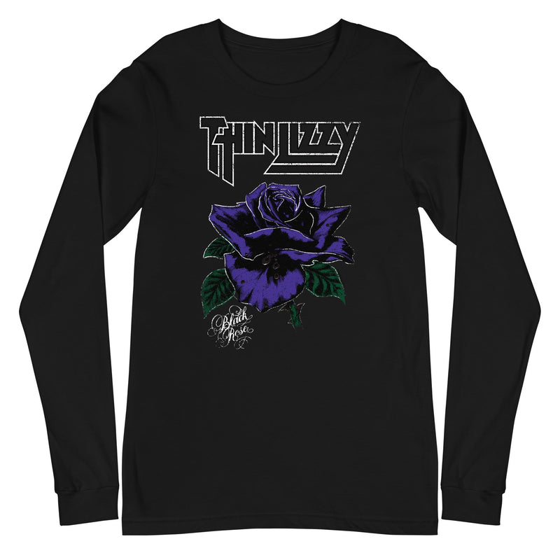 Thin Lizzy - White Outline Long Sleeve T-Shirt - Black