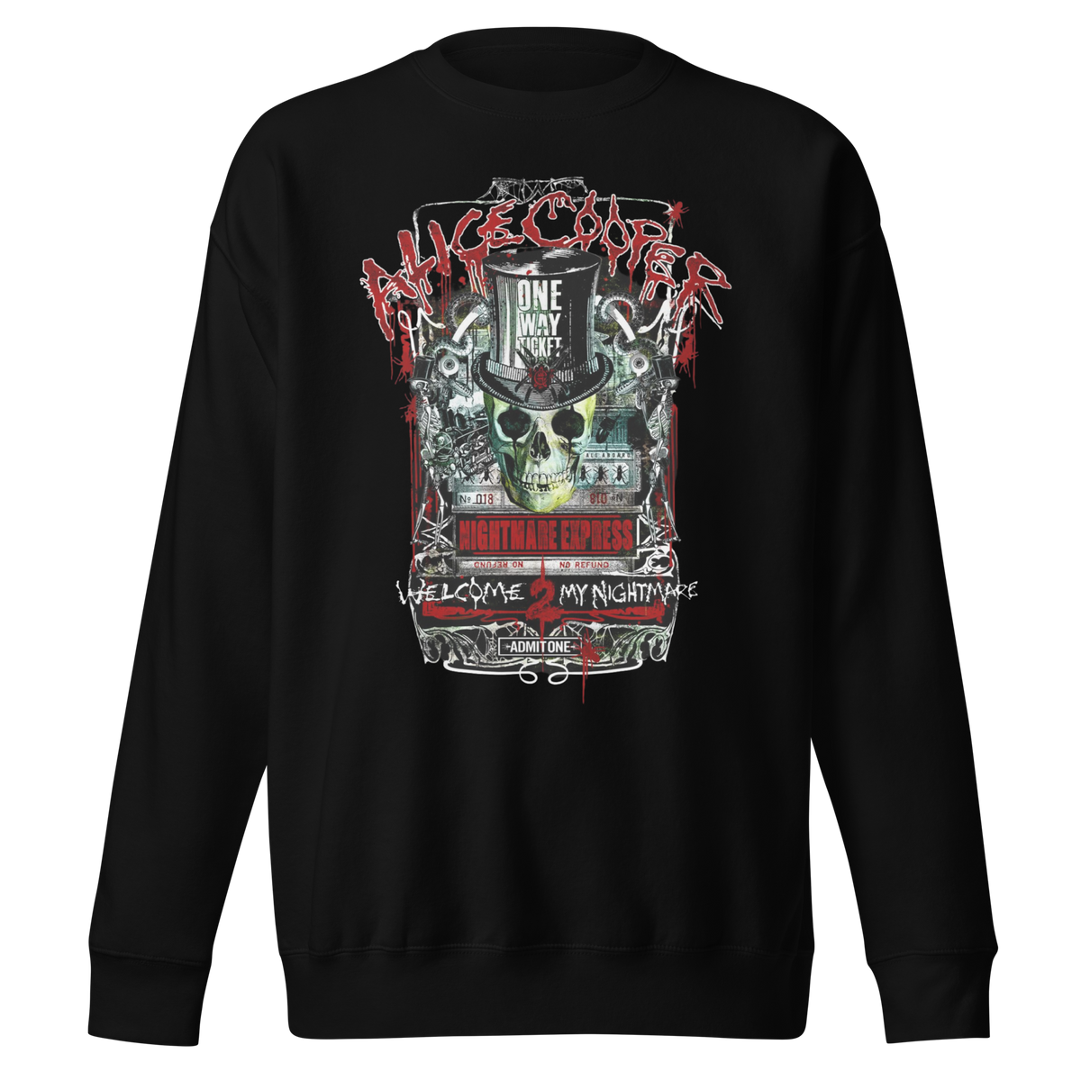 Alice Cooper - Nightmare Express Jumbo Print Sweatshirt - Black