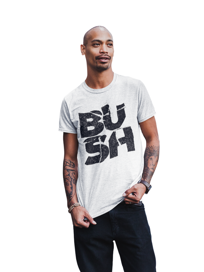 Bush - Stacked Logo Jumbo Print T-Shirt - White