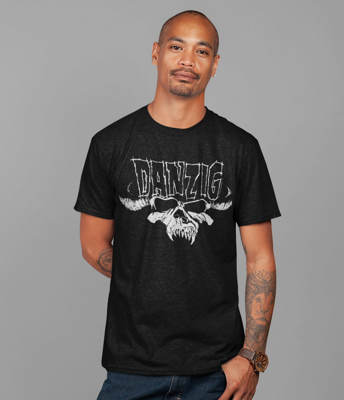 Danzig - Logo Skull Jumbo Print T-Shirt - Black