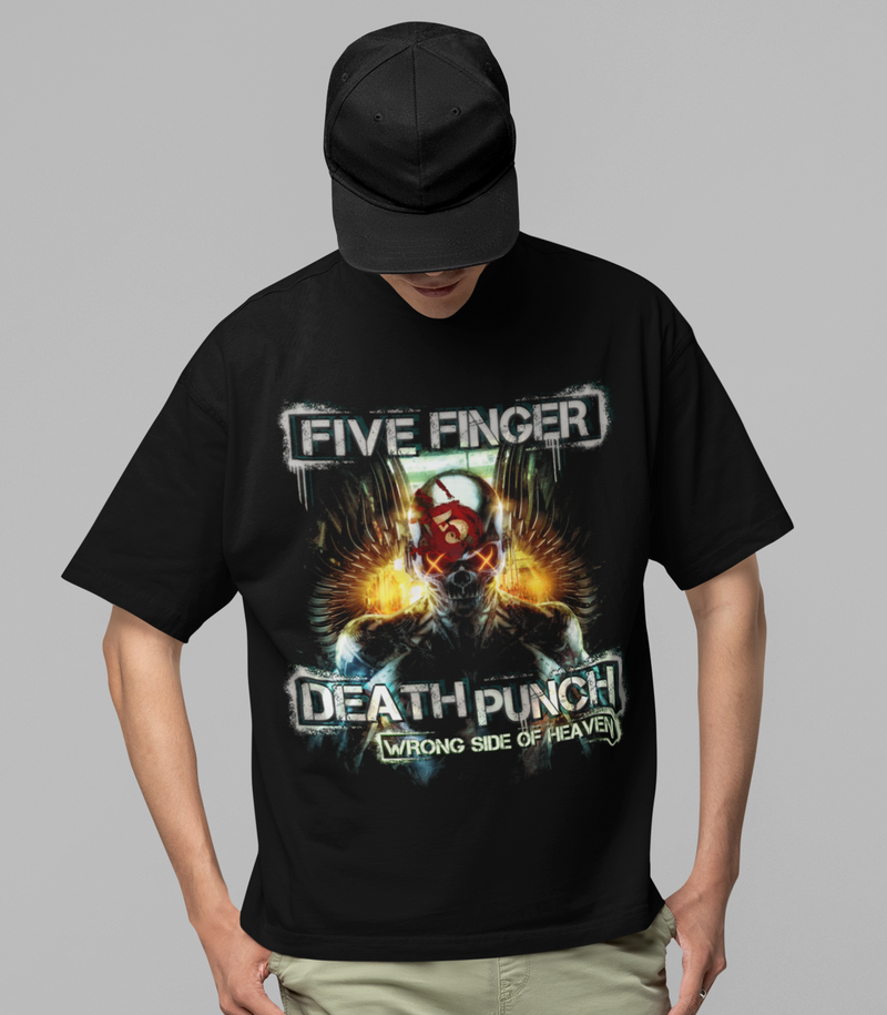 Five Finger Death Punch - Bot Heaven Jumbo Print T-Shirt - Black