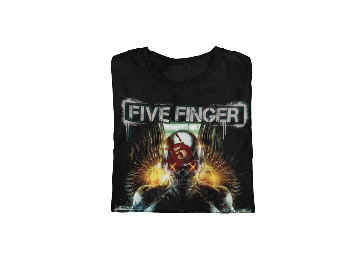 Five Finger Death Punch - Bot Heaven Jumbo Print T-Shirt - Black