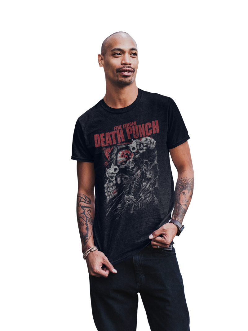 Five Finger Death Punch - Both Barrels Jumbo Print T-Shirt - Black