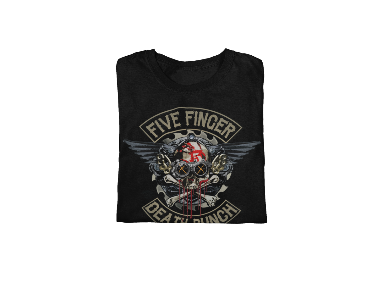 Five Finger Death Punch - Crossbones Jumbo Print T-Shirt - Black