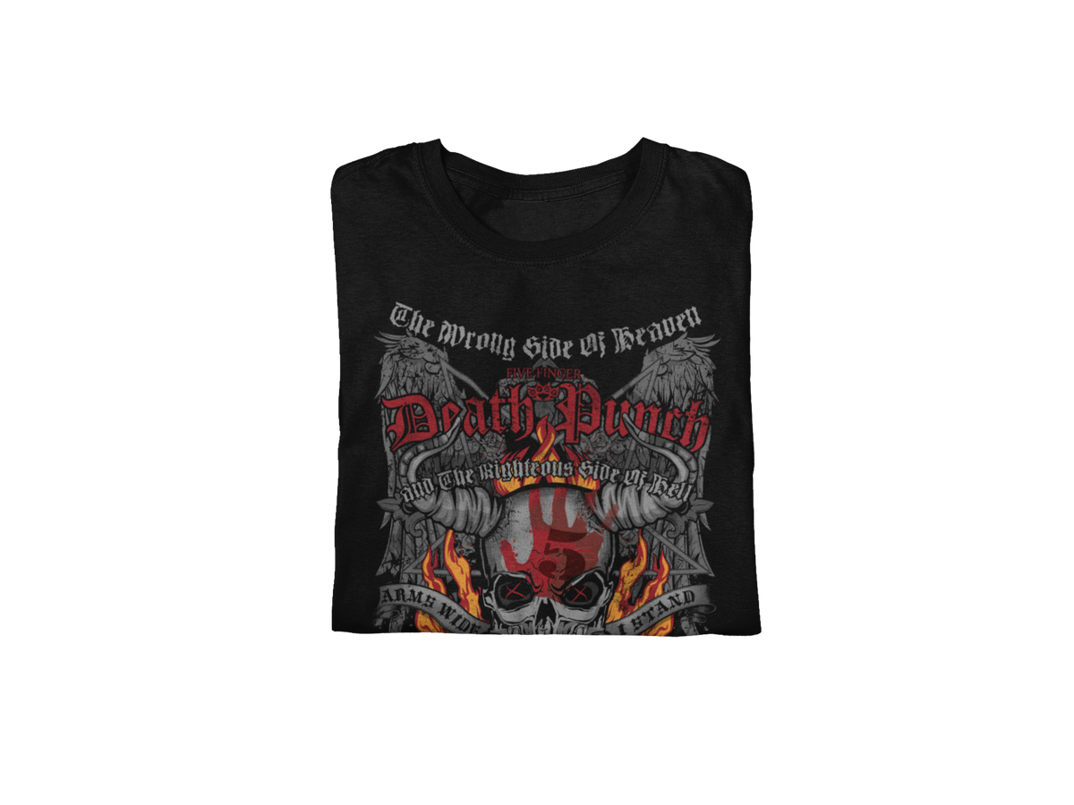 Five Finger Death Punch - Wrong or Righteous Jumbo Print T-Shirt - Black